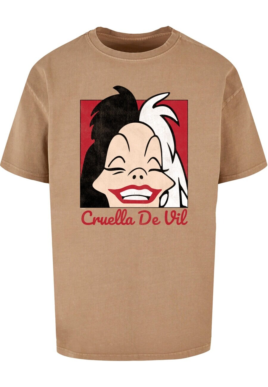 

Классическая футболка ABSOLUTE CULT Shirt 101 Dalmations - Cruella De Vil Head, темно-бежевый
