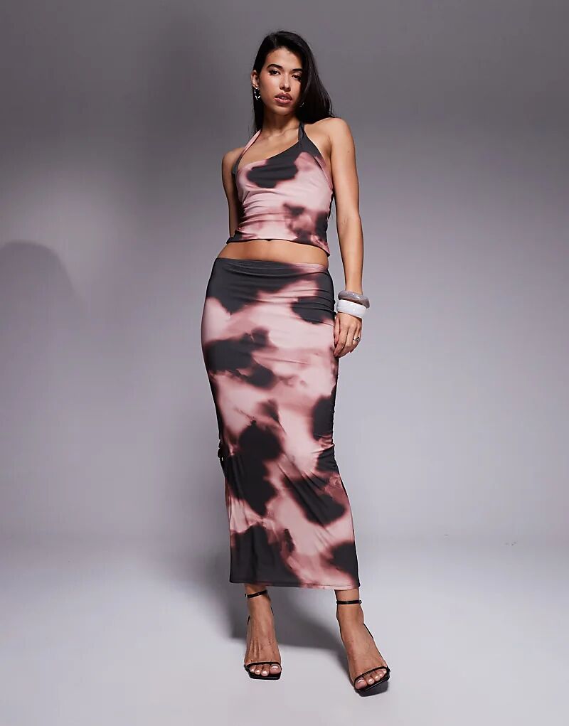

Обтягивающая юбка миди от ASOS DESIGN с абстрактным принтом
