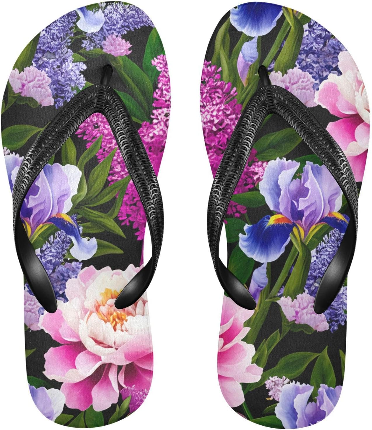 

Шлепанцы Iris Lilacs Black для пляжа, душа, летние тапочки из резины с нескользящей подошвой для мужчин и женщин Sinestour