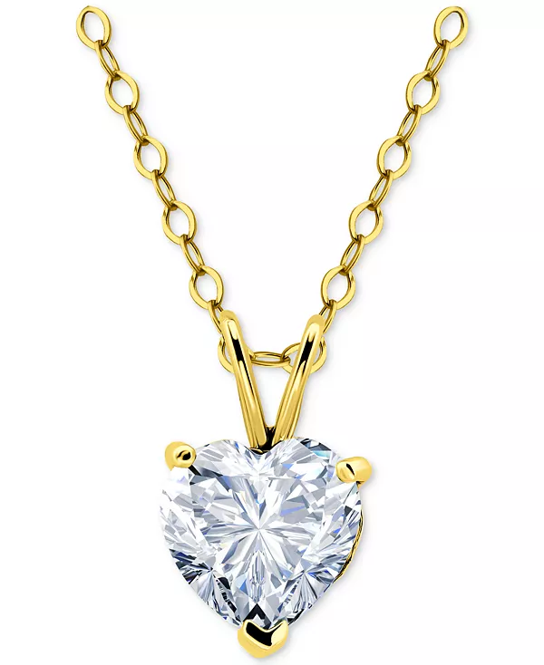 

Ожерелье с подвеской в форме сердца из кубического циркония, желтое золото 18 карат, серебро 925 пробы (также из серебра 925 пробы), длина 16 дюймов + удлинитель 2 дюйма, эксклюзивно в Macy's Giani Bernini, gold