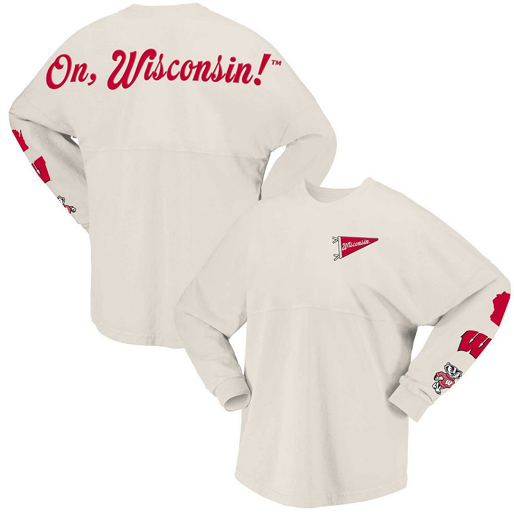 

Женская футболка из джерси Spirit Natural Wisconsin Badgers Local с длинным рукавом Spirit Jersey, цвет Wis Beige