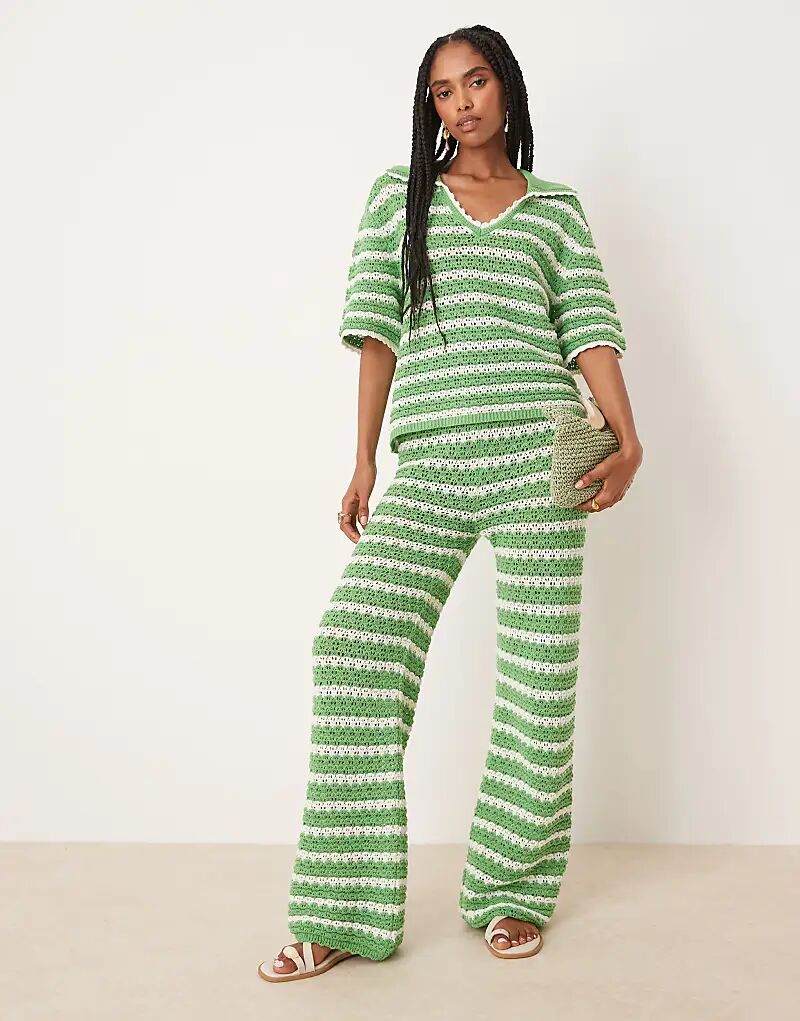 

Широкие брюки ASOS DESIGN из трикотажного полотна в полоску — часть комплекта