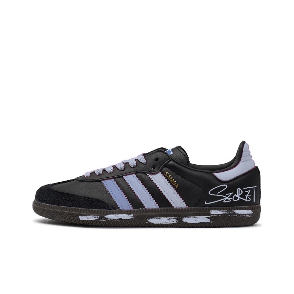 

Кроссовки для скейтбординга Samba, унисекс, низкие, черный/фиолетовый Adidas Originals