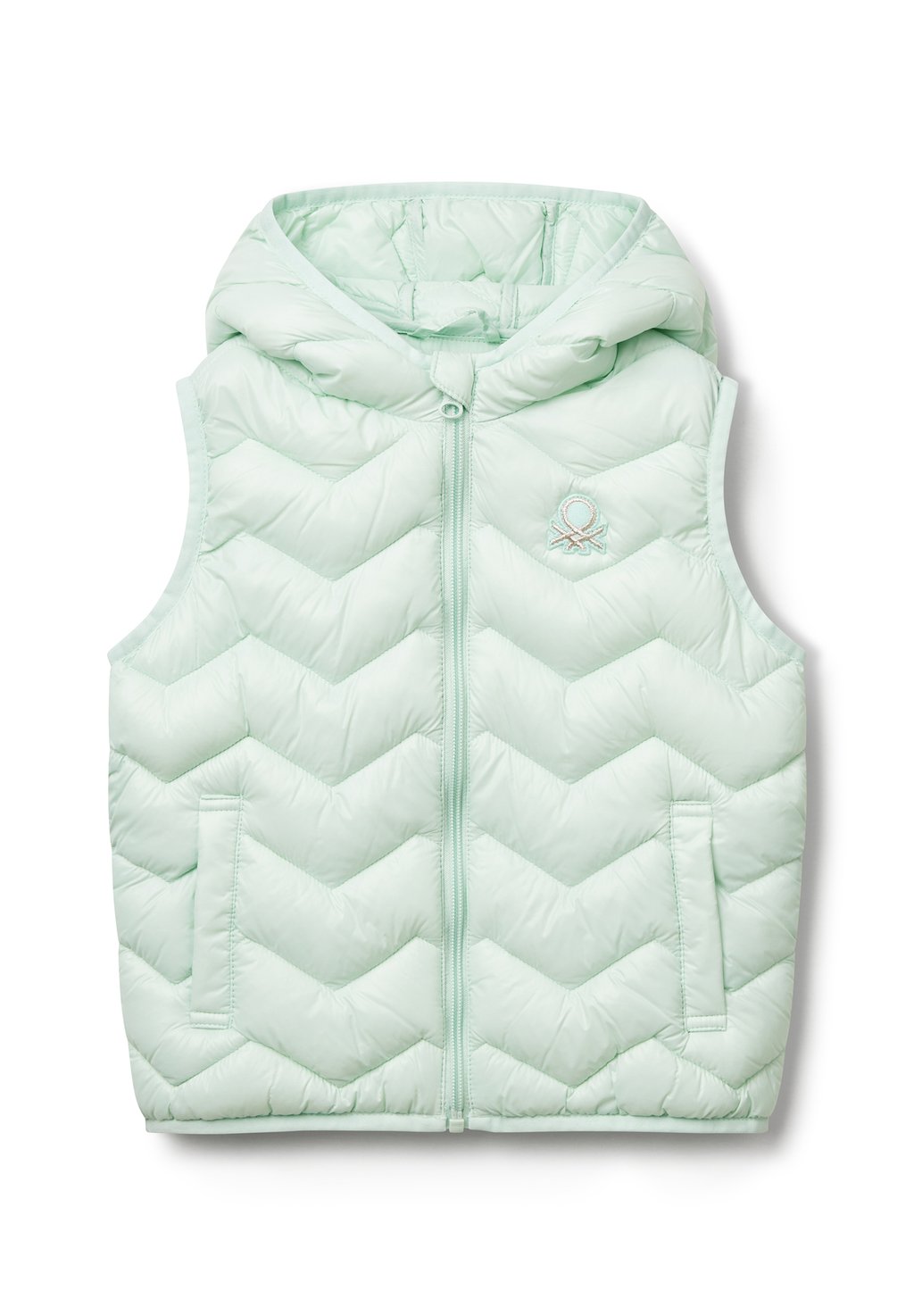 

Топ без рукавов PADDED WITH HOOD , United Colors of Benetton, зеленый