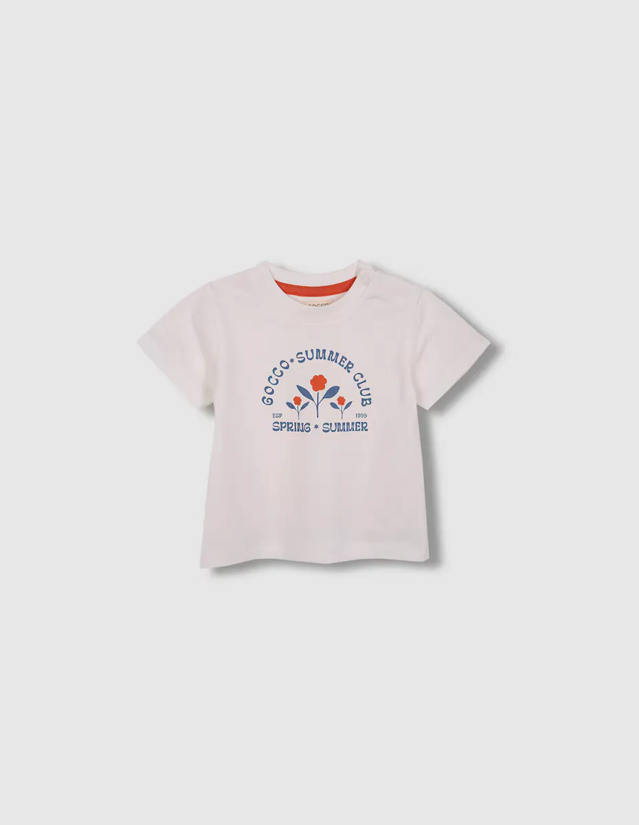 

Baby boy футболка с коротким рукавом и узором спереди Gocco, белый