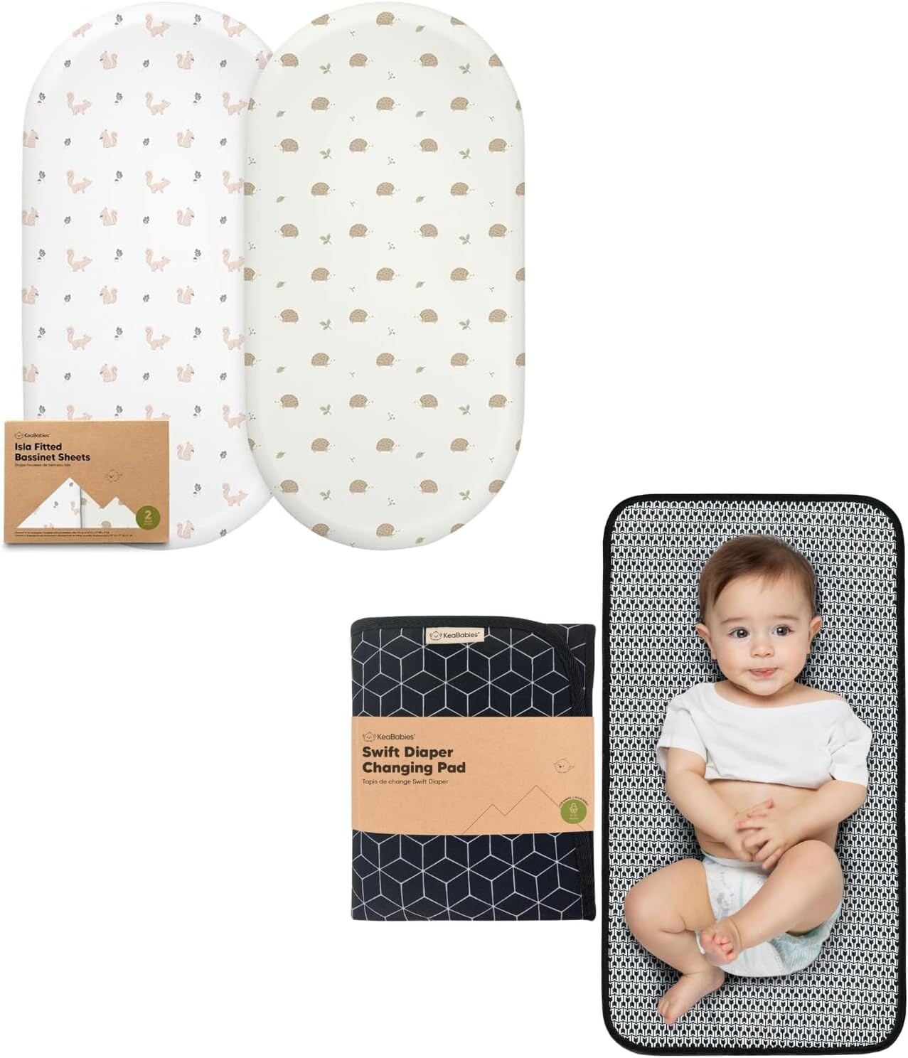 

Комплект из 2 простыней для детской люльки Keababies для девочек и мальчиков