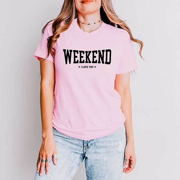 

Футболка с принтом Weekend i love you heart Simply Sage Market, Pink