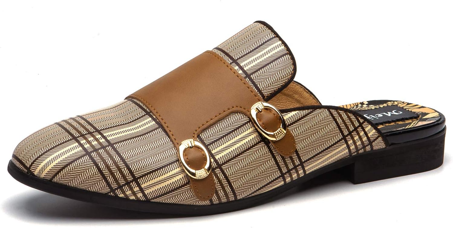 

Мужские тапочки Meijiana, слипоны-лоферы из кожи, для официального и повседневного ношения, с открытой пяткой, Brown-05