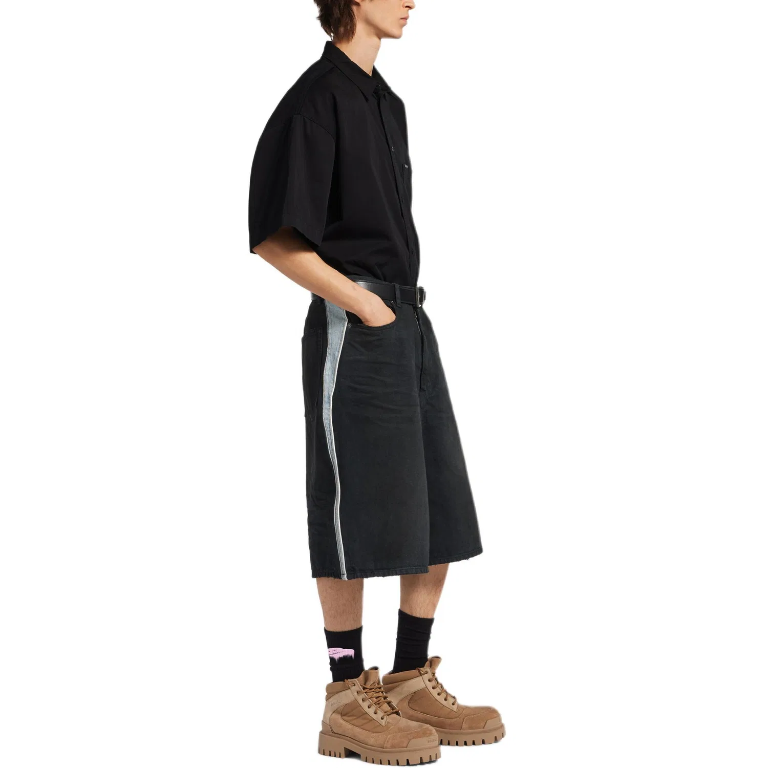 Рубашка свободного кроя Men's Balenciaga, Black — фото 4