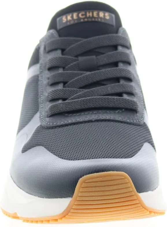 Мужские низкие кроссовки Skechers Tres-Air Uno Necessairy Slip-Ins черного цвета (BLK) — фото 3