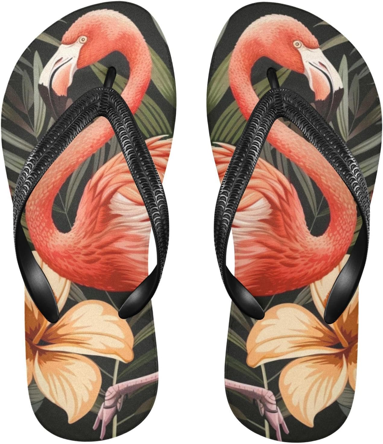 

Женские и мужские шлепанцы с фламинго и цветами, женские слайды, мужские сандалии, душевые тапочки, летние нескользящие шлепанцы для бассейна, пляжа и ванной Mnsruu, Flamingos I8040