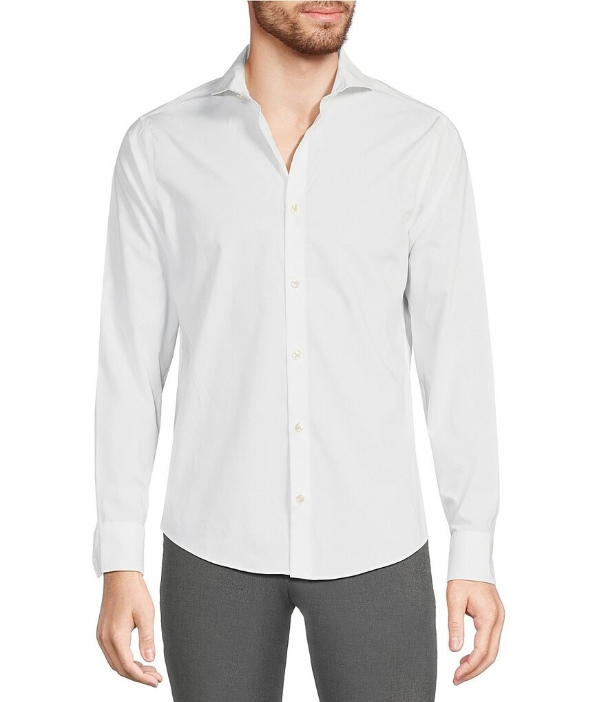 

Однотонная тканая рубашка приталенного кроя Murano Wardrobe Essentials с длинными рукавами, белый
