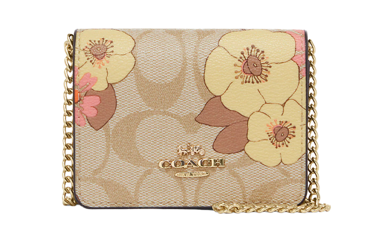 

COACH Сумка через плечо, сумка через плечо, мини-кошелек из кожи с покрытием, цвет хаки для женщин