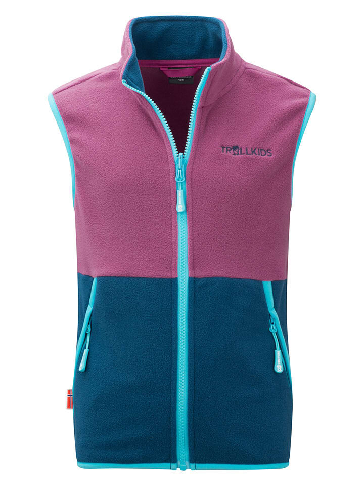 

Флисовый жилет Trollkids Kjerag, цвет pink/blau