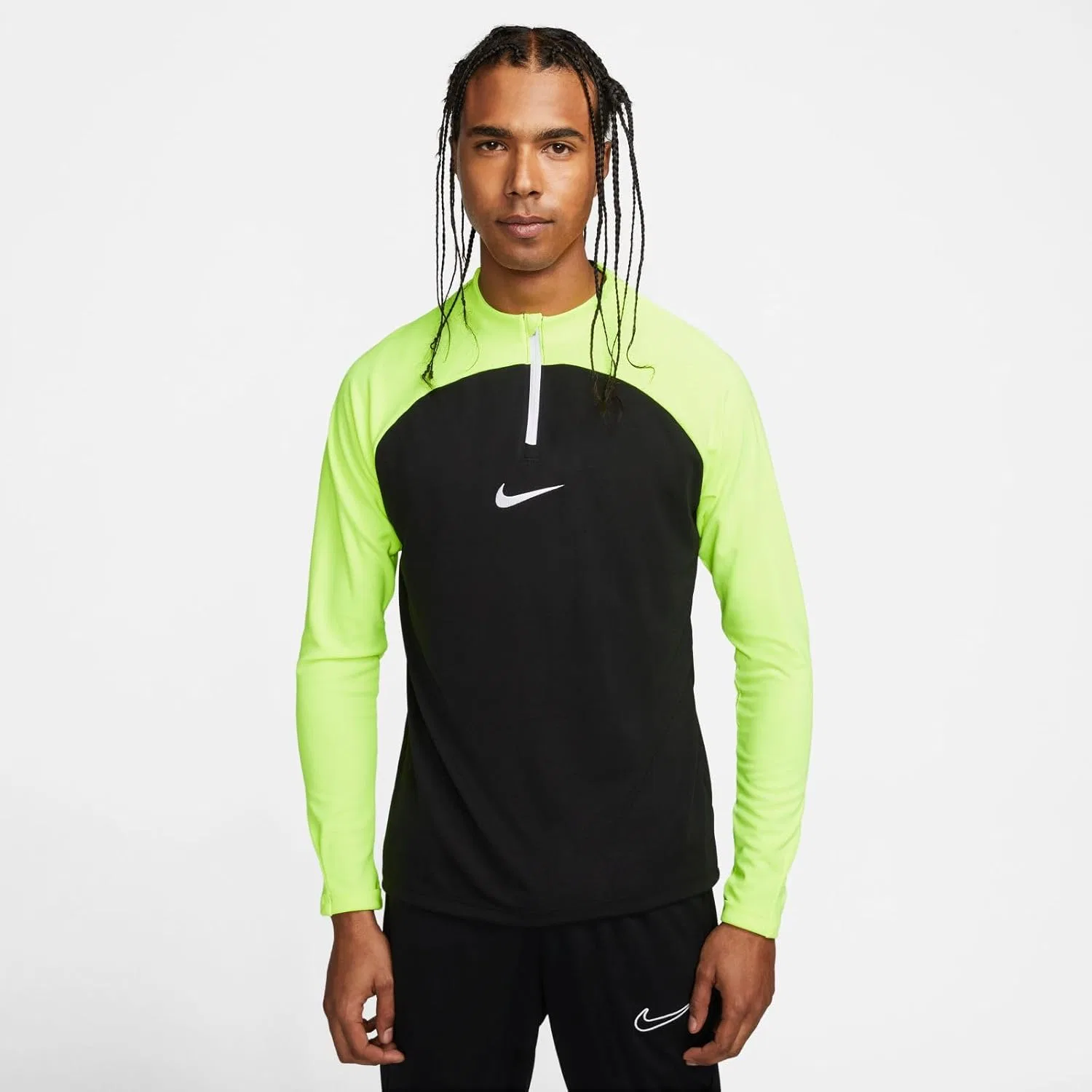 Футболка с длинным рукавом Dri-FIT Academy Pro, Nike, Black/Volt/White — фото 2