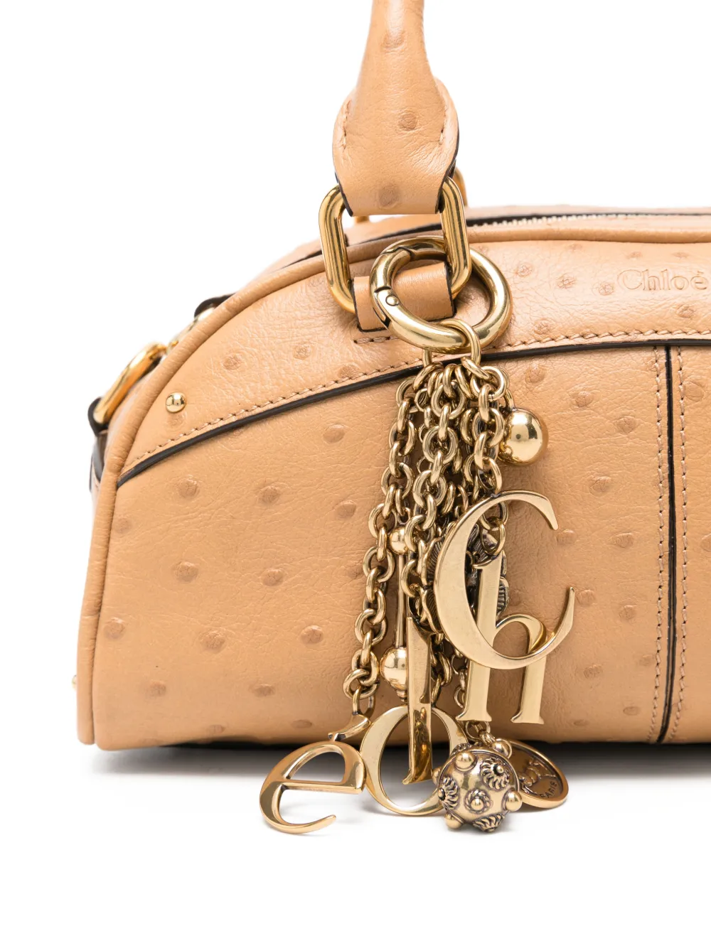 Мини-сумка-тоут с брелоком в форме кегли Chloé, нейтральный — фото 4
