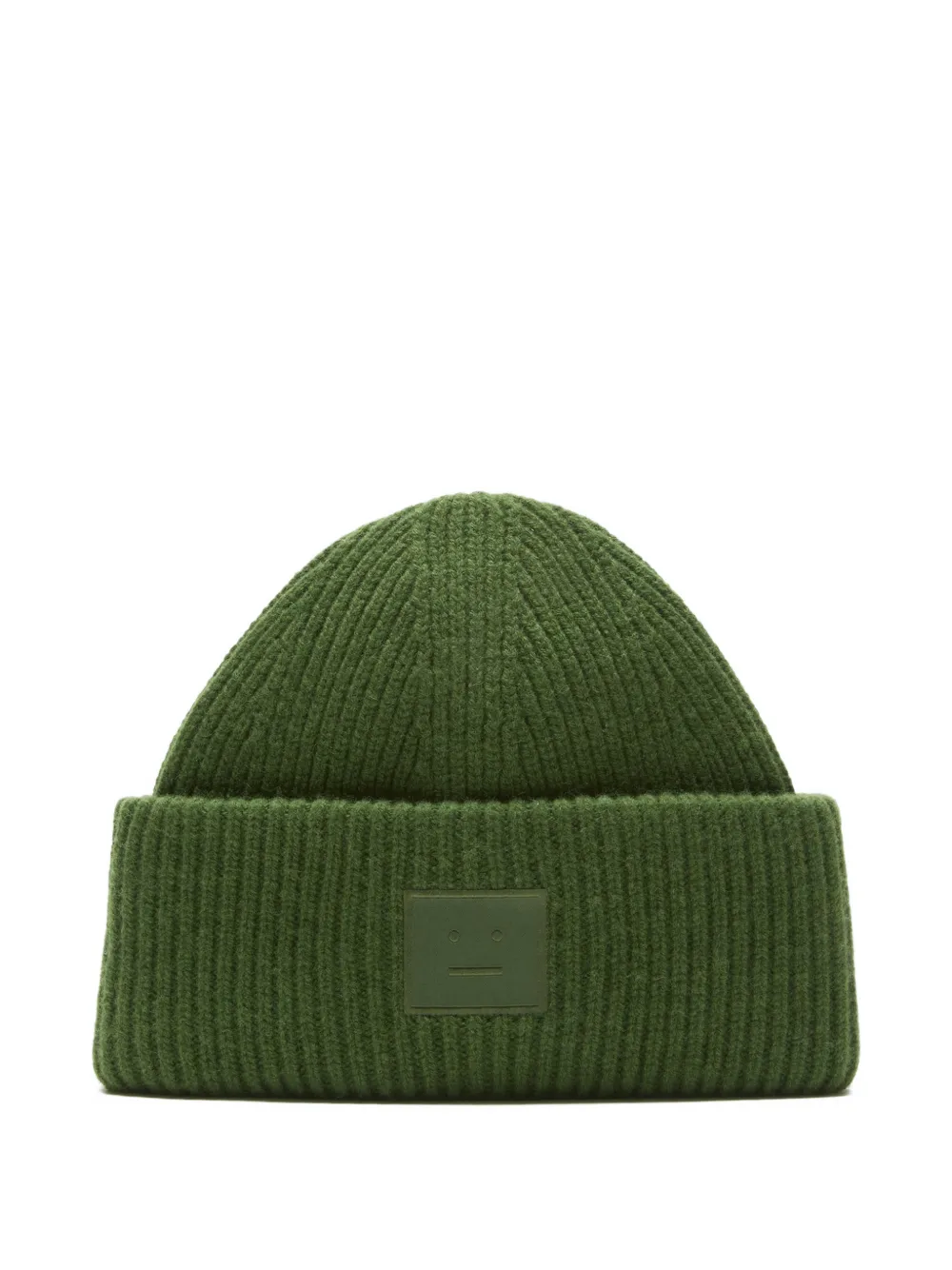 Шапка в рубчик с нашивкой Acne Studios, зеленый