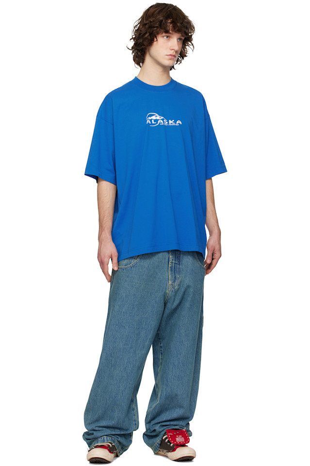 Туристическая футболка с надписью «Аляска» Vetements, синий — фото 4