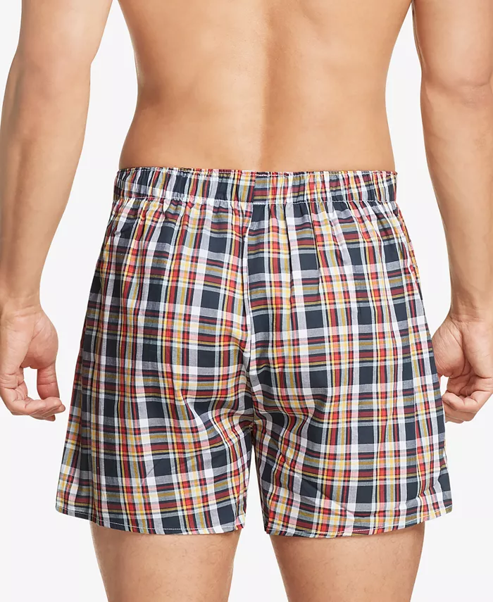 Мужские боксеры из хлопкового поплина с классическим принтом, 3 шт Tommy Hilfiger, мультиколор — фото 3