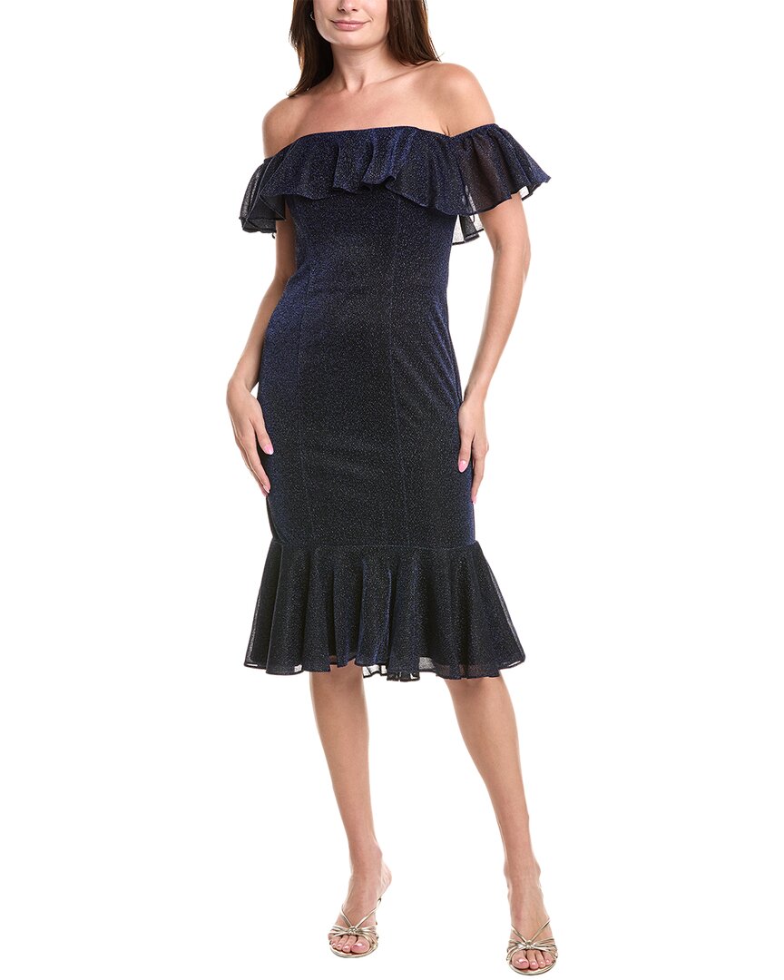 

Коктейльное платье с открытыми плечами от Rene Ruiz Rene Ruiz, синий