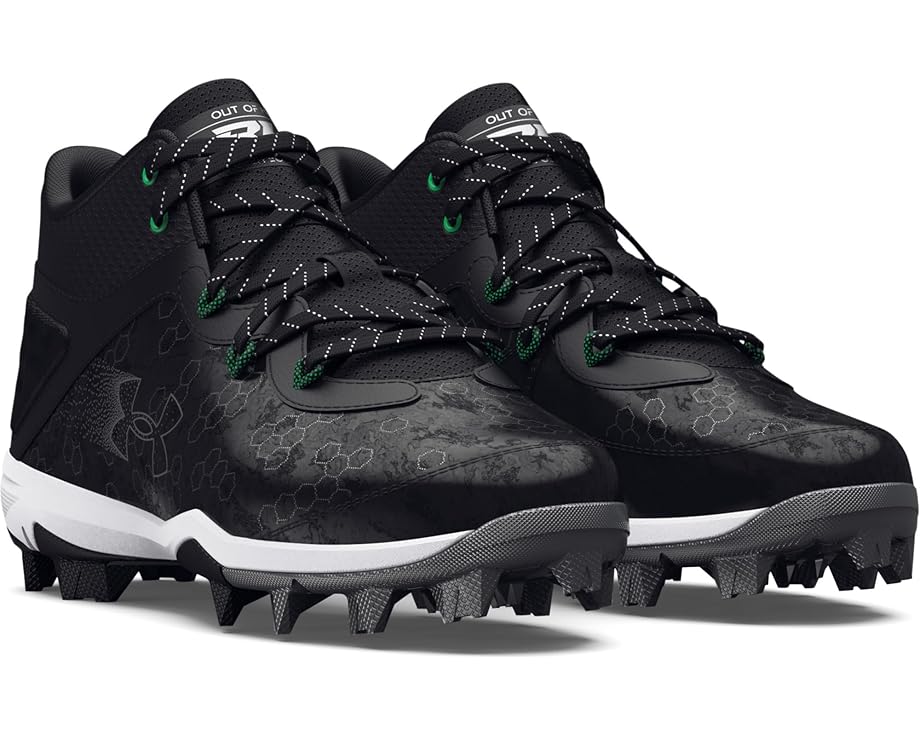 

Кроссовки Under Armour Kids Harper 8 Mid RM Baseball Cleat, цвет Black/Black/Metallic Silver