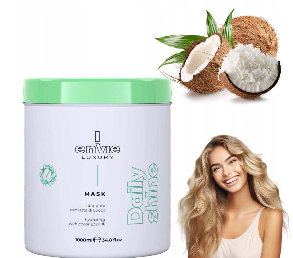 Envie Luxury Mask Daily Shine, Увлажняющая маска для волос с кокосом, 1000мл Inna Marka — фото 2