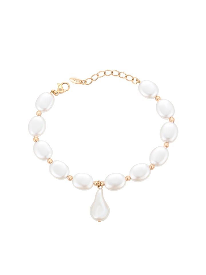 

Faina Женский браслет из бусин, розовое золото, белый