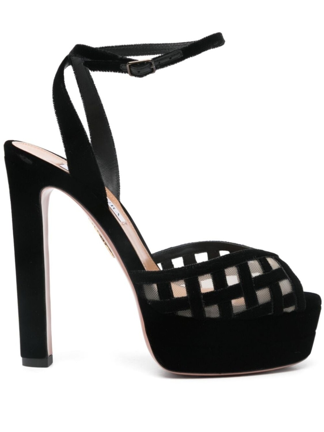 

Сандалии Aquazzura 130 мм Romance Plateau, черный