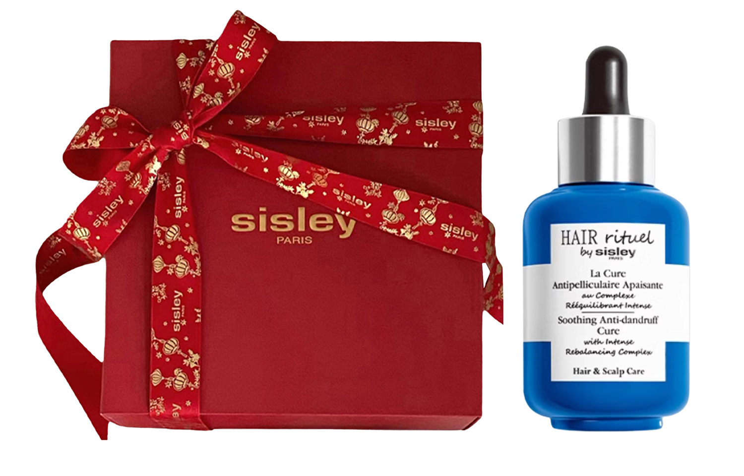 

Sisley XISILI новогодний лимитированный успокаивающий уход от перхоти сыворотка для волос Titanium Blue восстанавливающая 60мл