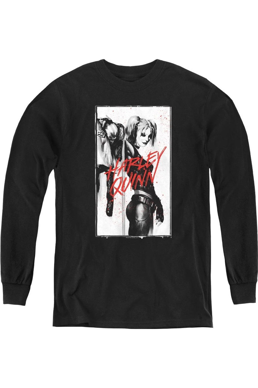 

Футболка с длинным рукавом Batman Inked Quinn для подростков Gildan, черный