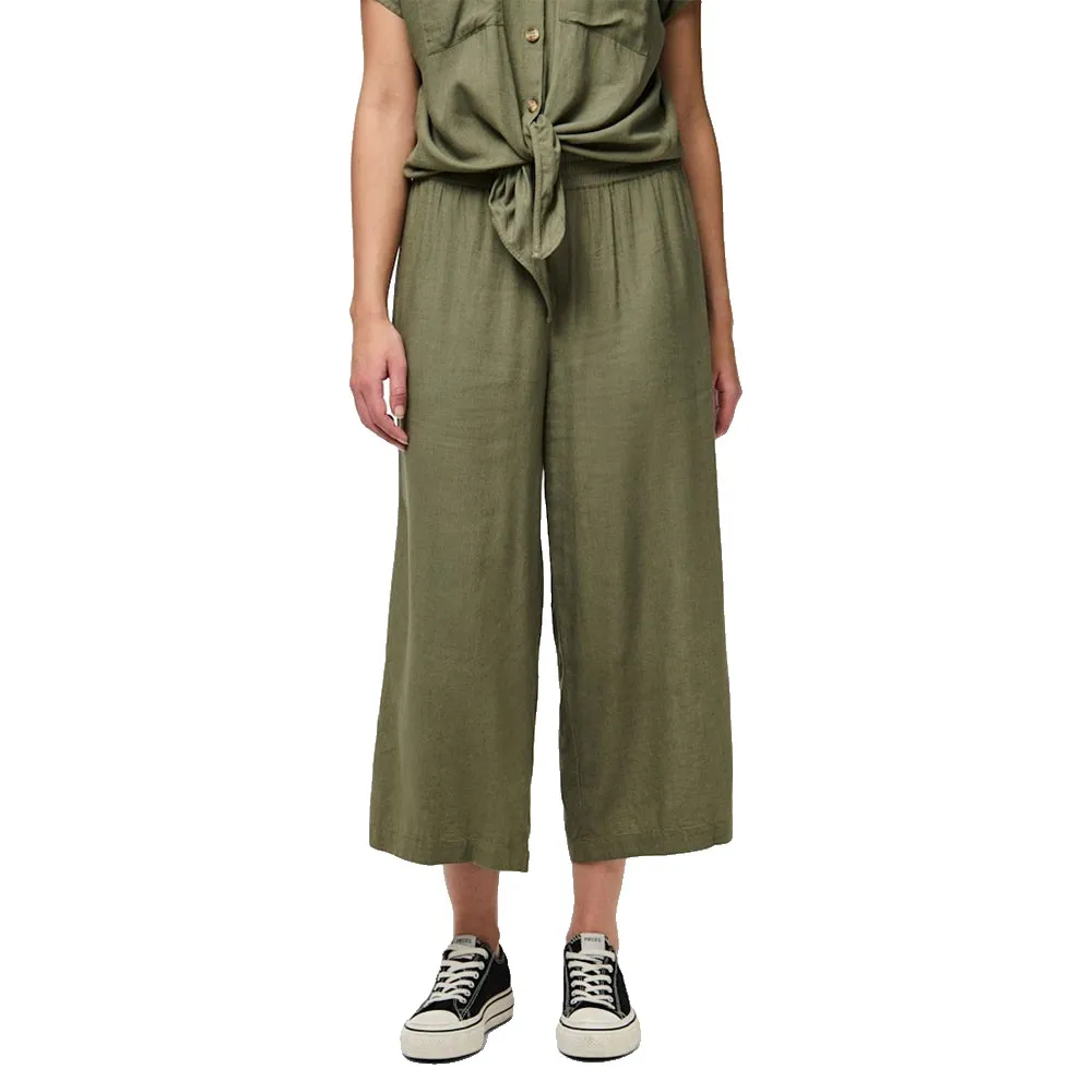 

Брюки с высокой талией Pieces Pia Culotte Wide Leg, зеленый