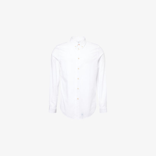 

Рубашка из хлопка приталенного кроя с отложным воротником на пуговицах Ps By Paul Smith, белый