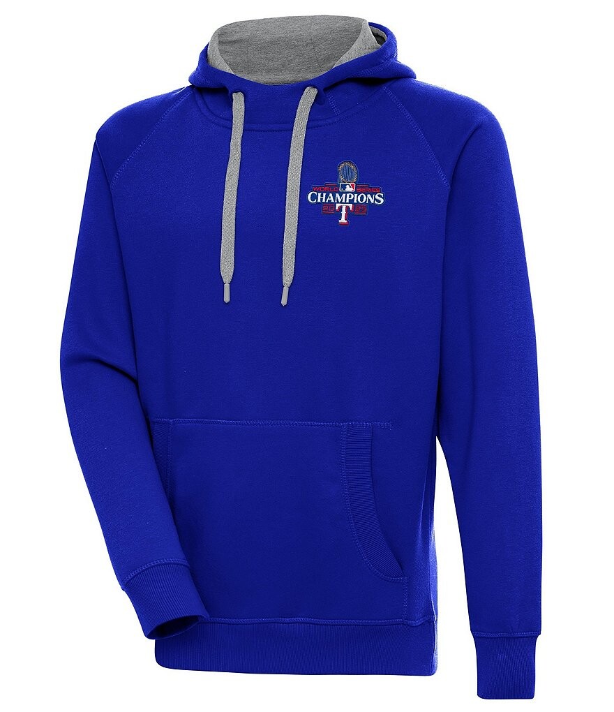 

Толстовка Победы Мировой серии Антигуа MLB Техас Рейнджерс 2023 Antigua, синий