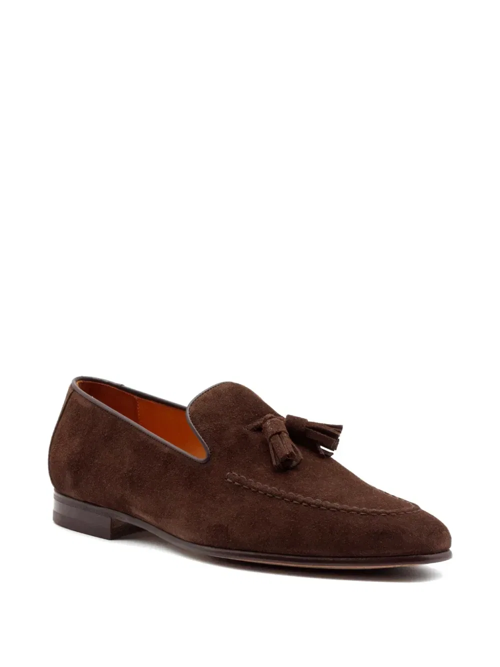 Лоферы из замши с кисточками Berwick Shoes, коричневый — фото 2