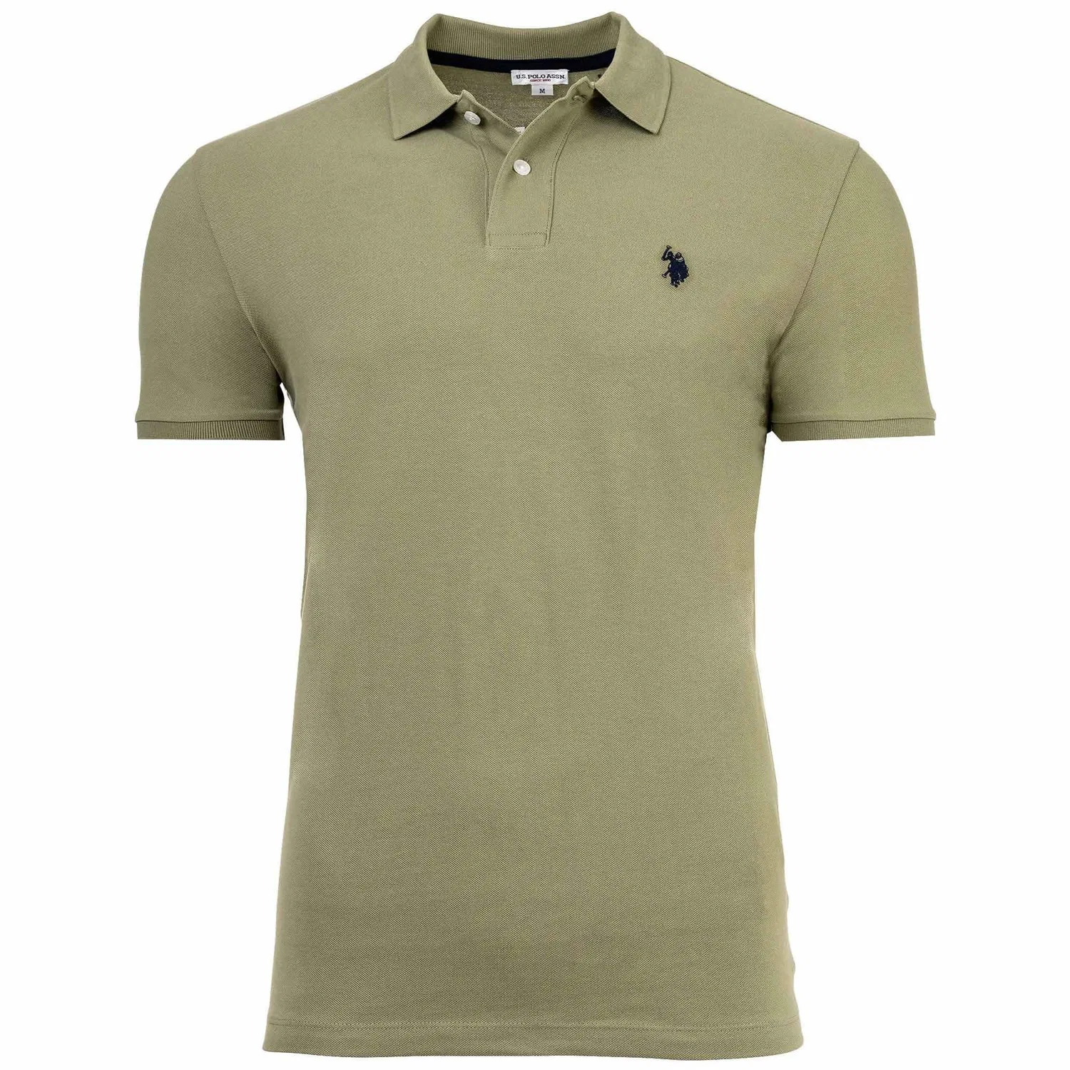 Поло для мужчин больших размеров, U.S. Polo Assn., темно-зеленый