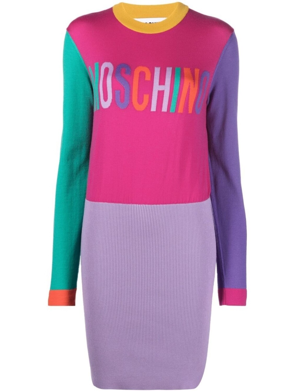 

Moschino платье-джемпер с логотипом, розовый