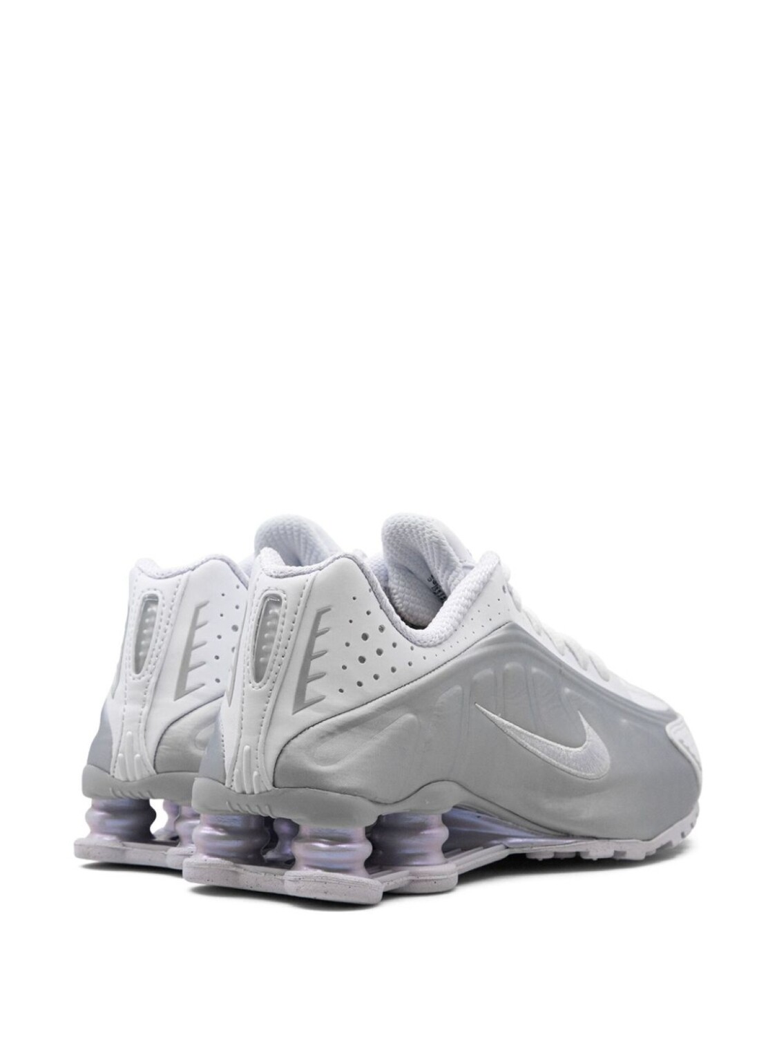 Nike кроссовки Shox R4 White/Metallic Platinum, белый — фото 3