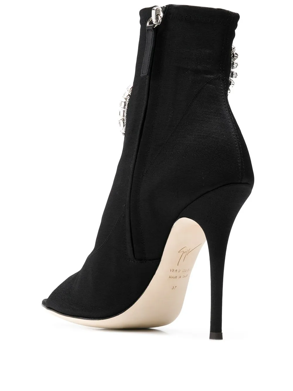 Ботильоны с отделкой кристаллами Giuseppe Zanotti, черный — фото 3