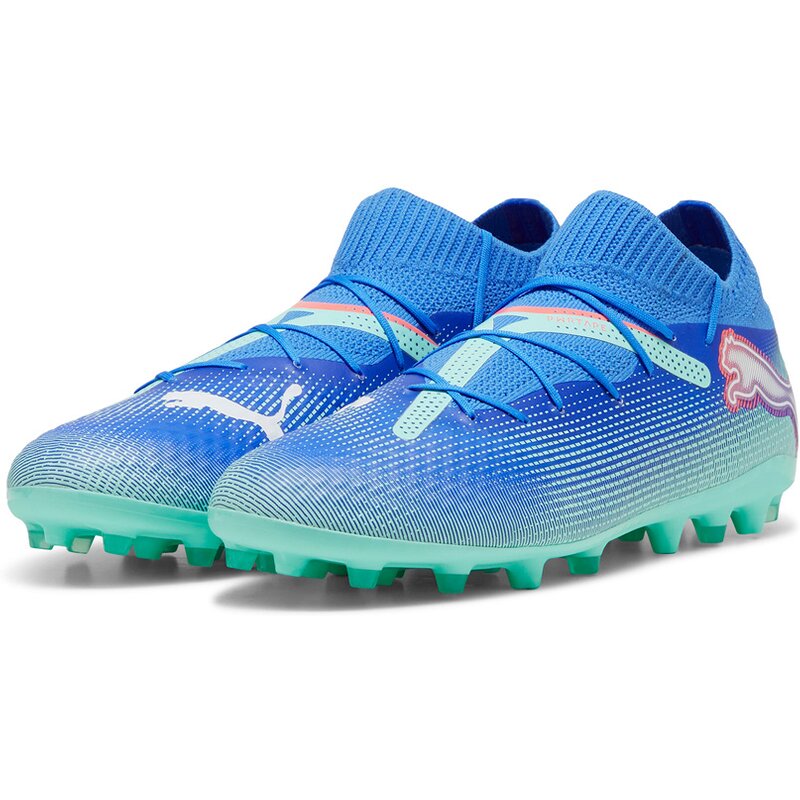 Футбольные бутсы для хард-корта Future 7 Pro MG Puma, цвет bluemazing-puma white-electric peppermint — фото 3