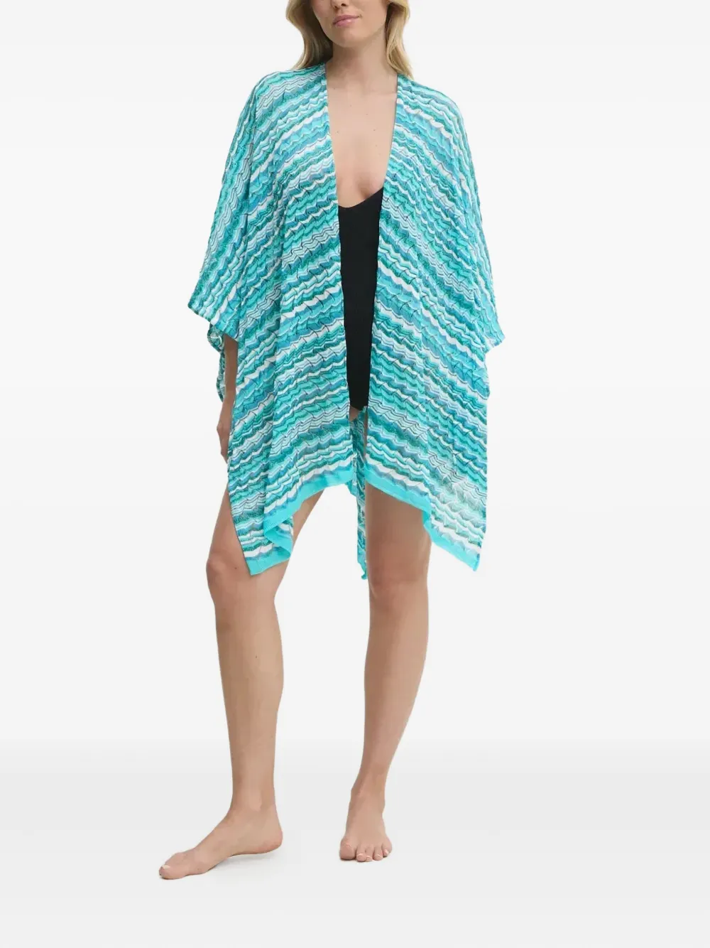 

Пончо с узором Missoni, синий