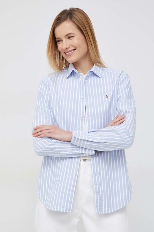 

Хлопковая рубашка Polo Ralph Lauren, синий