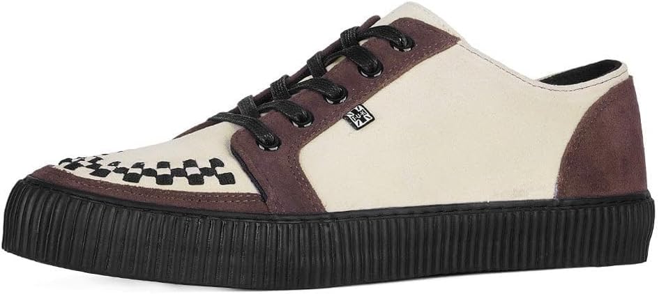 

Кроссовки T.U.K. Suede Creeper для женщин и мужчин, Шнуровка, черная переплетенная текстура и люверсы, Классическая рифленая подошва и сетчатая подкладка, Комфорт с памятью формы для повседневной носки