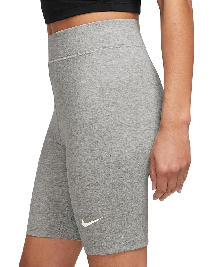 Шорты Nike Sportswear Classic High-rise 8" Shorts, цвет Dark Grey Heather/Sail — фото 3