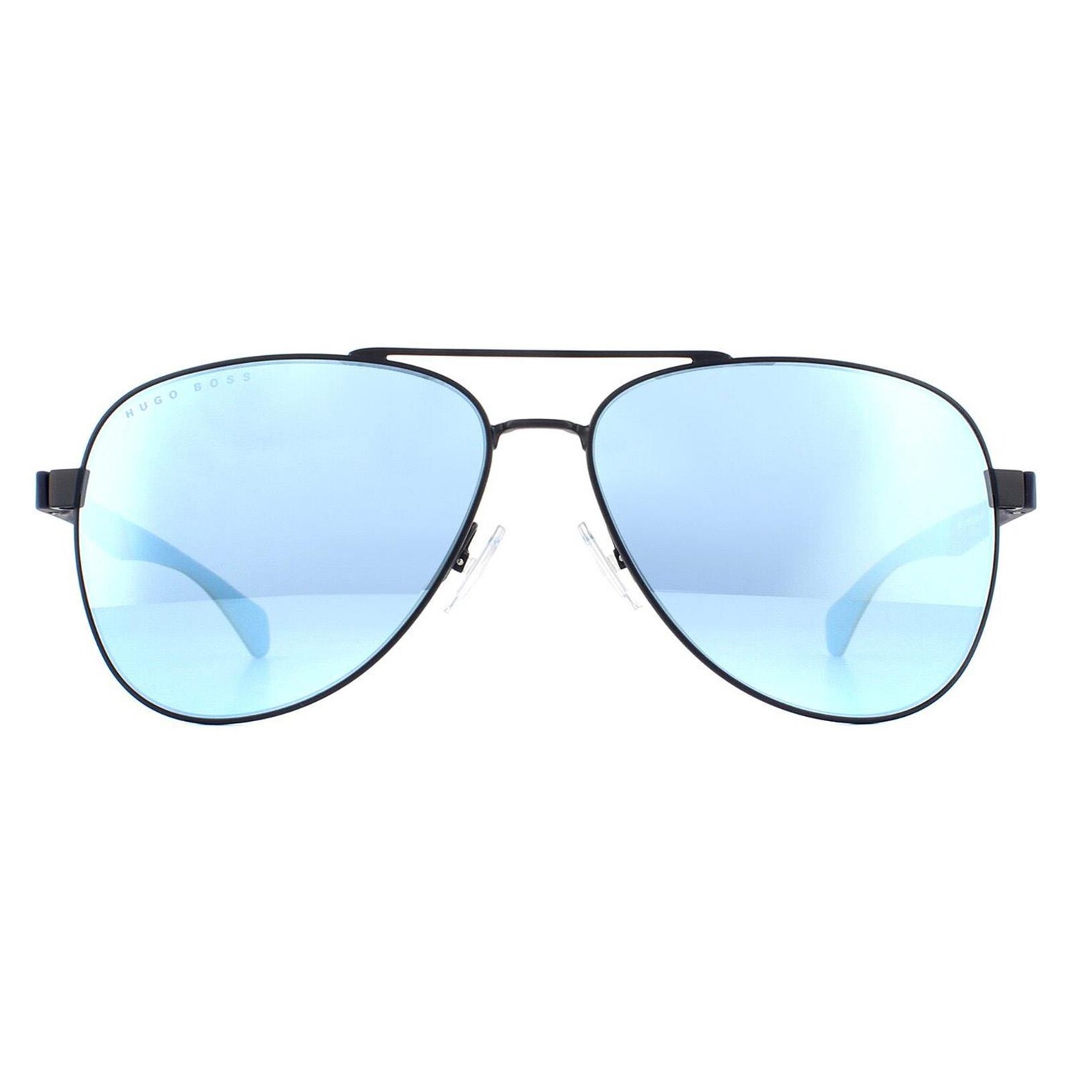 

Матовые зеркальные солнцезащитные очки-авиаторы Hugo Boss, синий