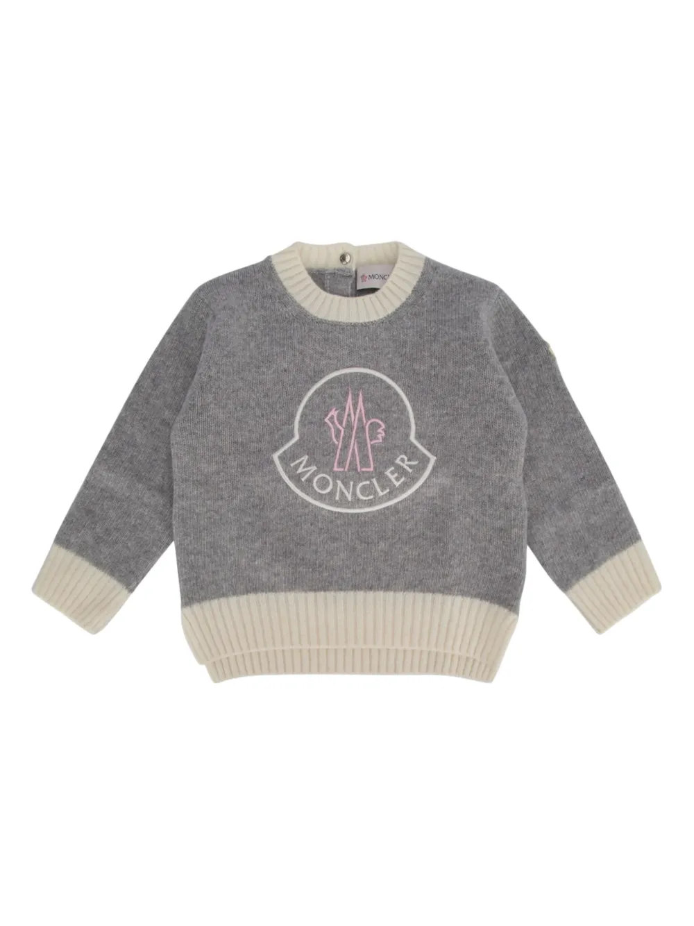 

Свитер с вышитым логотипом Moncler Enfant, серый
