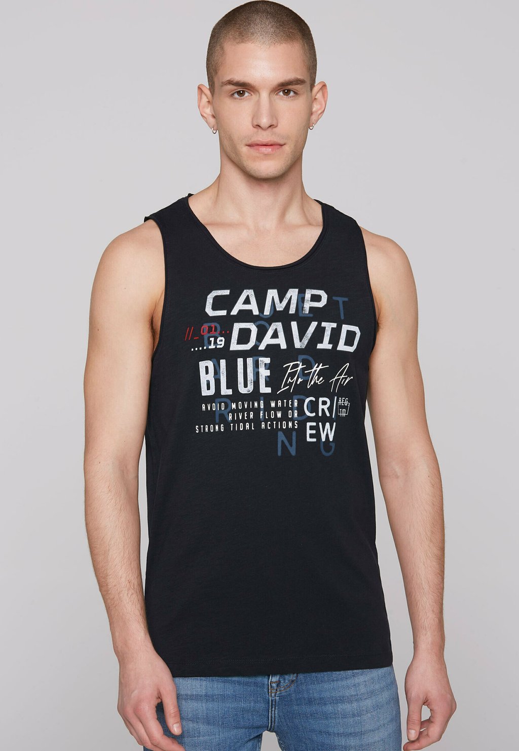 

Майка MIT PRINT UND RUBBER Camp David, темно-синий