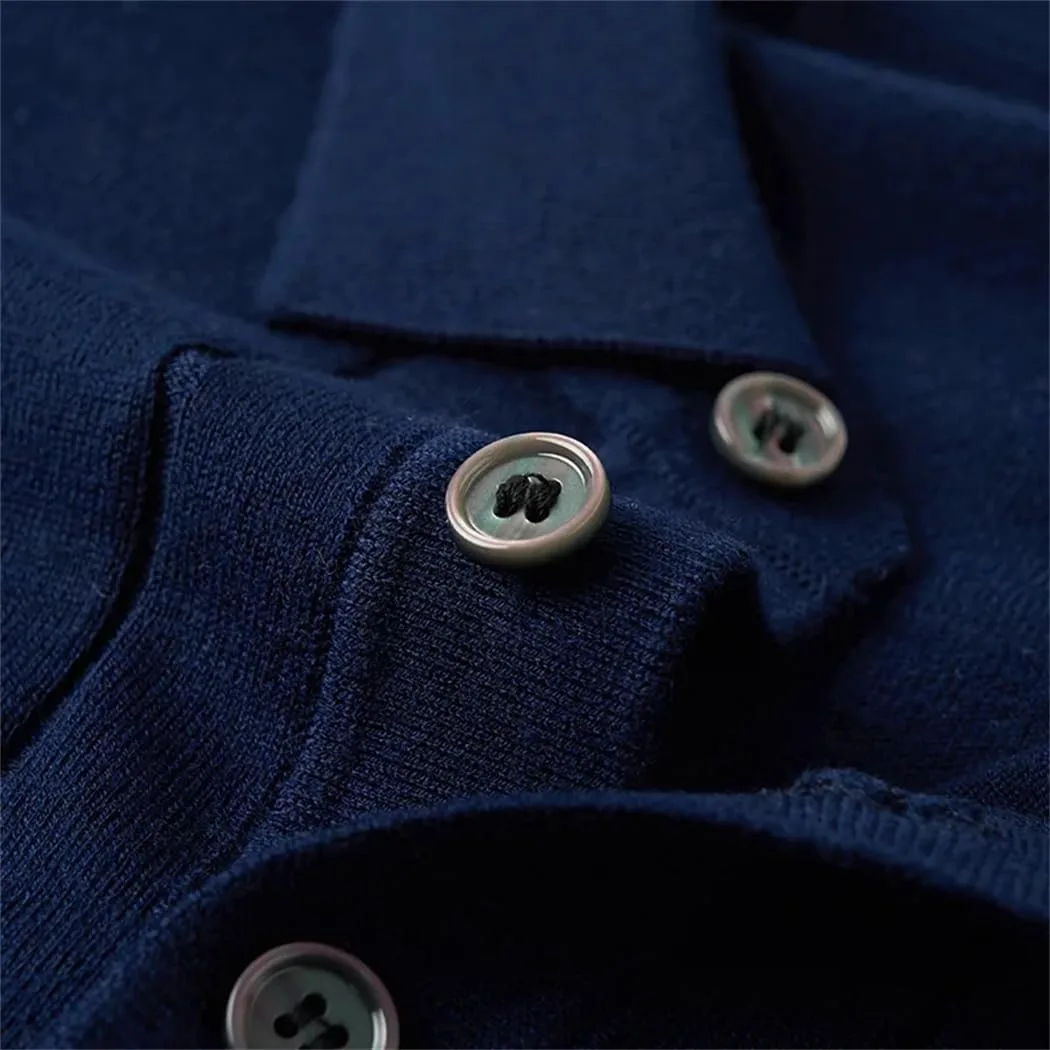 Мужской вязаный свитер с длинным рукавом, осенний, slim fit, однотонный — фото 2