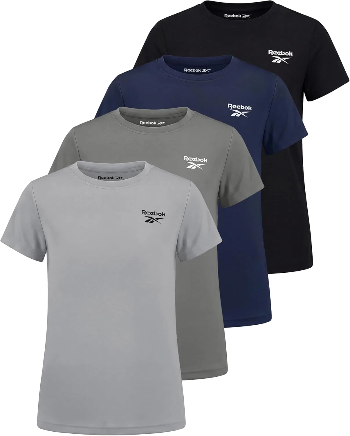 Футболка спортивная Reebok 4 шт, набор, Solid Black, Solid Navy Blazer, Solid Ultimate Grey, Solid Fragrant Lilac