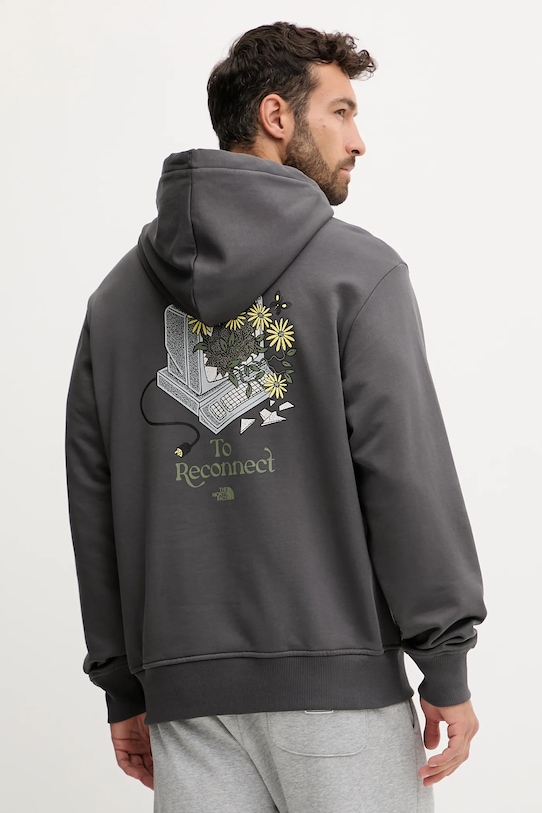 

Хлопковая толстовка Connect Relaxed The North Face, серый