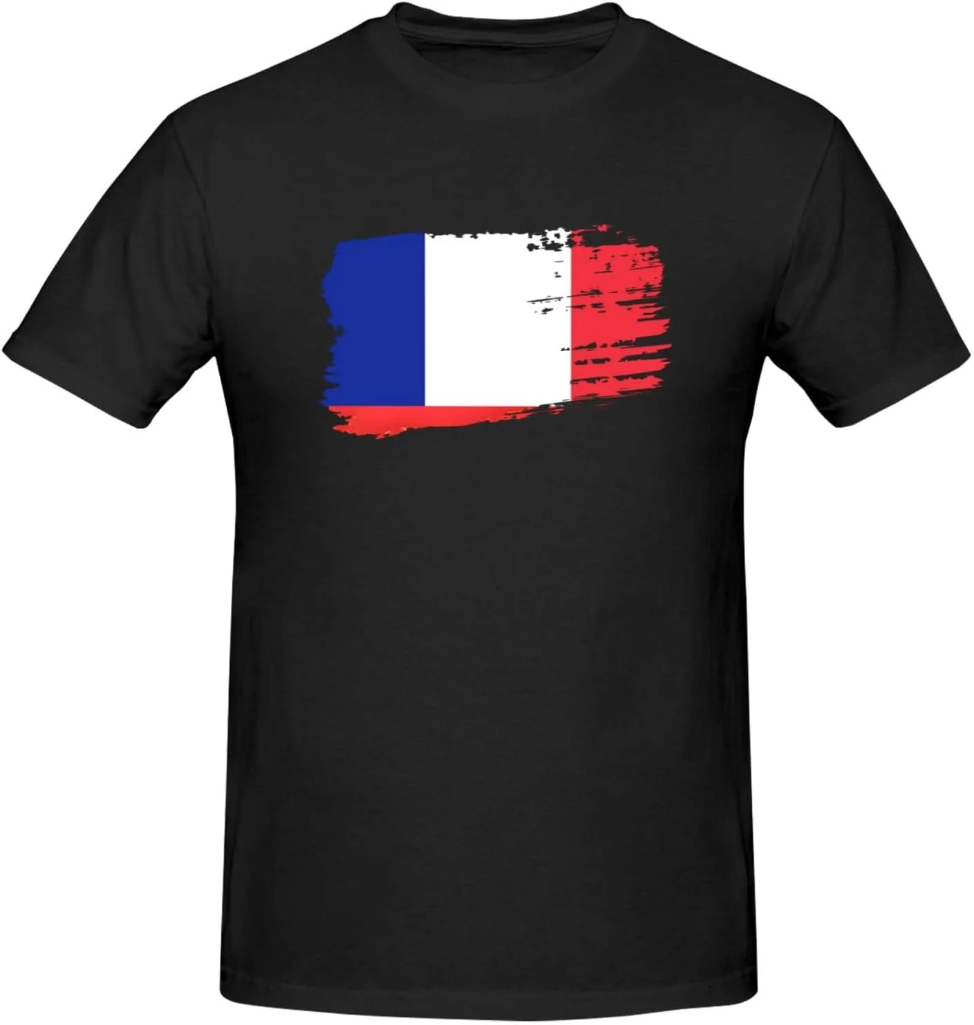 Футболка France с коротким рукавом, мужская, уличный стиль, хлопковая, повседневный топ Generic, черный — фото 4